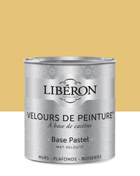 Pot de peinture murs Libéron Velours de Peinture, teinte Jaune de Menton, finition mate veloutée.