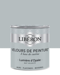 Pot de peinture murs Libéron Velours de Peinture, teinte Lumière d'Opale, finition mate veloutée.