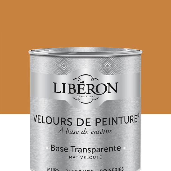 Pot de peinture murs Libéron Velours de Peinture, teinte Orangette, finition mate veloutée.