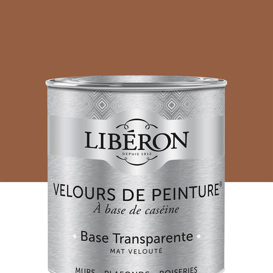 Pot de peinture Libéron Velours de Peinture, teinte Pain d’épices, finition mate veloutée, format 0,5 L.