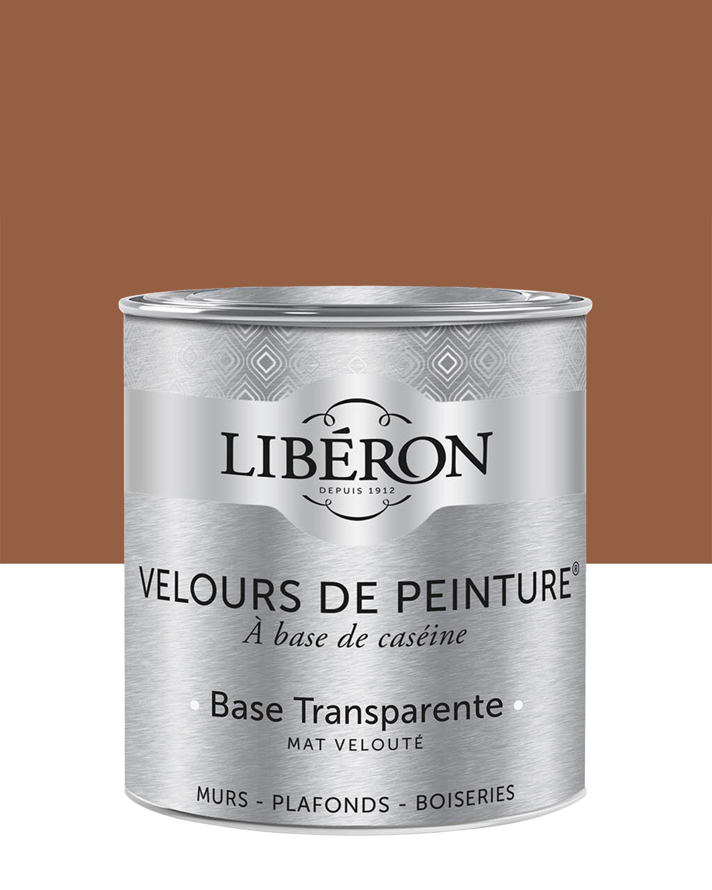 Pot de peinture Libéron Velours de Peinture, teinte Pain d’épices, finition mate veloutée, format 0,5 L.