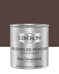 Pot de peinture murs Libéron Velours de Peinture, teinte Palissandre, finition mate veloutée.
