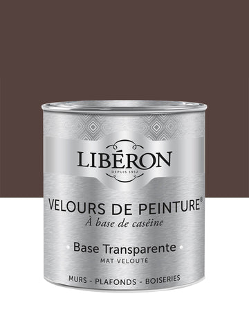 Pot de peinture murs Libéron Velours de Peinture, teinte Palissandre, finition mate veloutée.