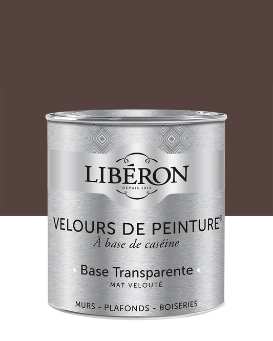 Pot de peinture murs Libéron Velours de Peinture, teinte Palissandre, finition mate veloutée.