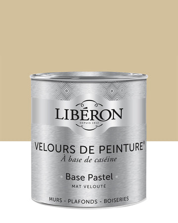 Pot de peinture murs Libéron Velours de Peinture, teinte Peau de Chamois, finition mate veloutée.