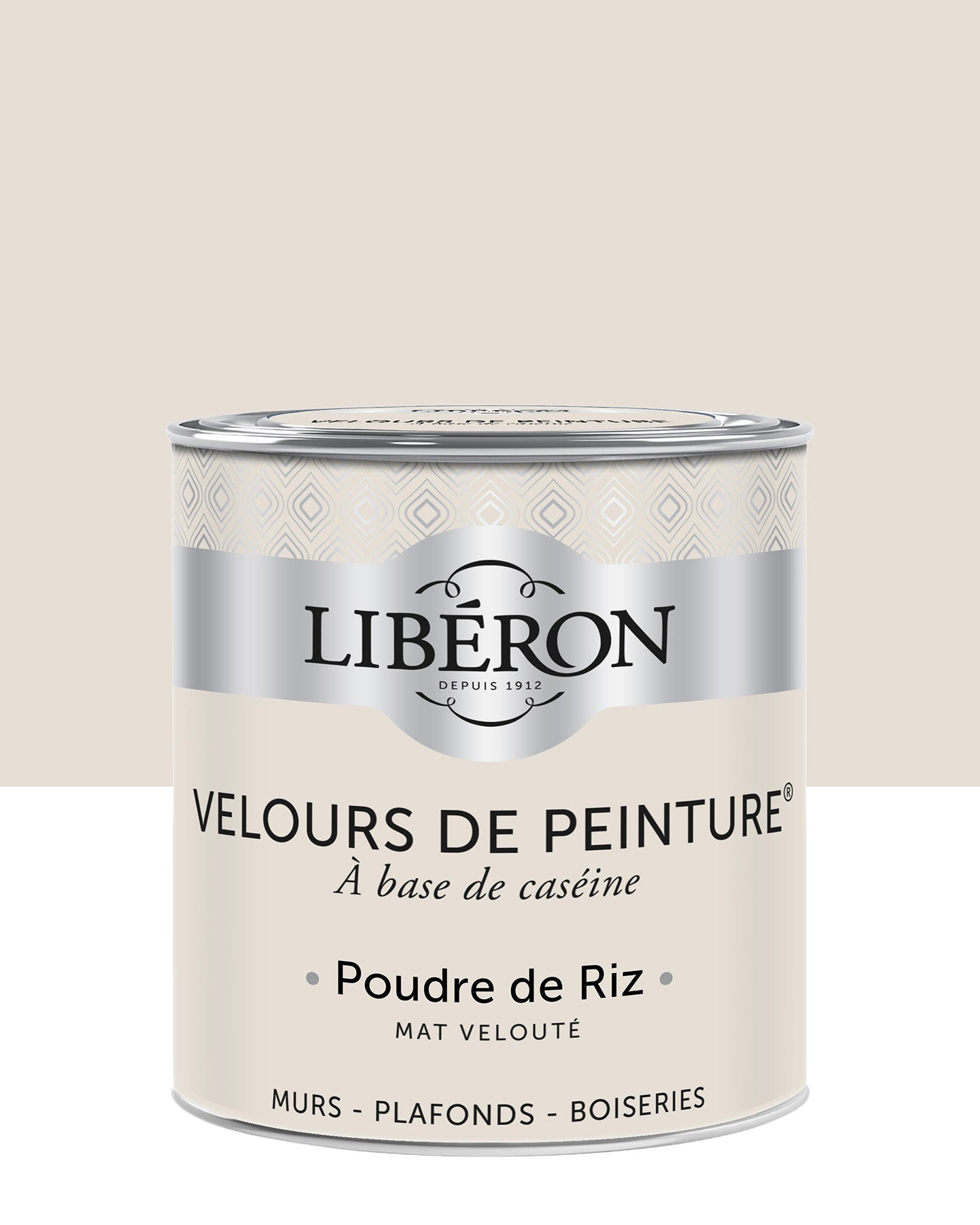 Pot de peinture murs Libéron Velours de Peinture, teinte Poudre de Riz, finition mate veloutée.