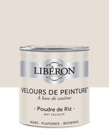 Pot de peinture murs Libéron Velours de Peinture, teinte Poudre de Riz, finition mate veloutée.