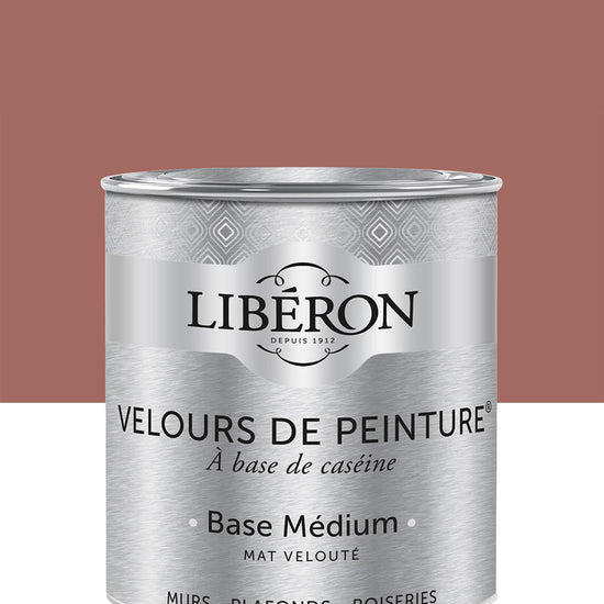 Pot de peinture murs Libéron Velours de Peinture, teinte Praliné Rose, finition mate veloutée.