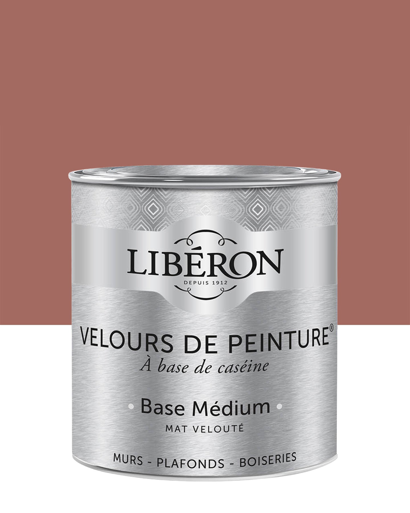 Pot de peinture murs Libéron Velours de Peinture, teinte Praliné Rose, finition mate veloutée.
