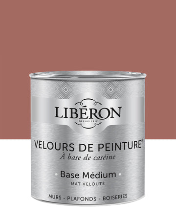 Pot de peinture murs Libéron Velours de Peinture, teinte Praliné Rose, finition mate veloutée.