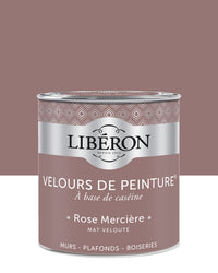 Pot de peinture murs Libéron Velours de Peinture, teinte Rose Mercière, finition mate veloutée.