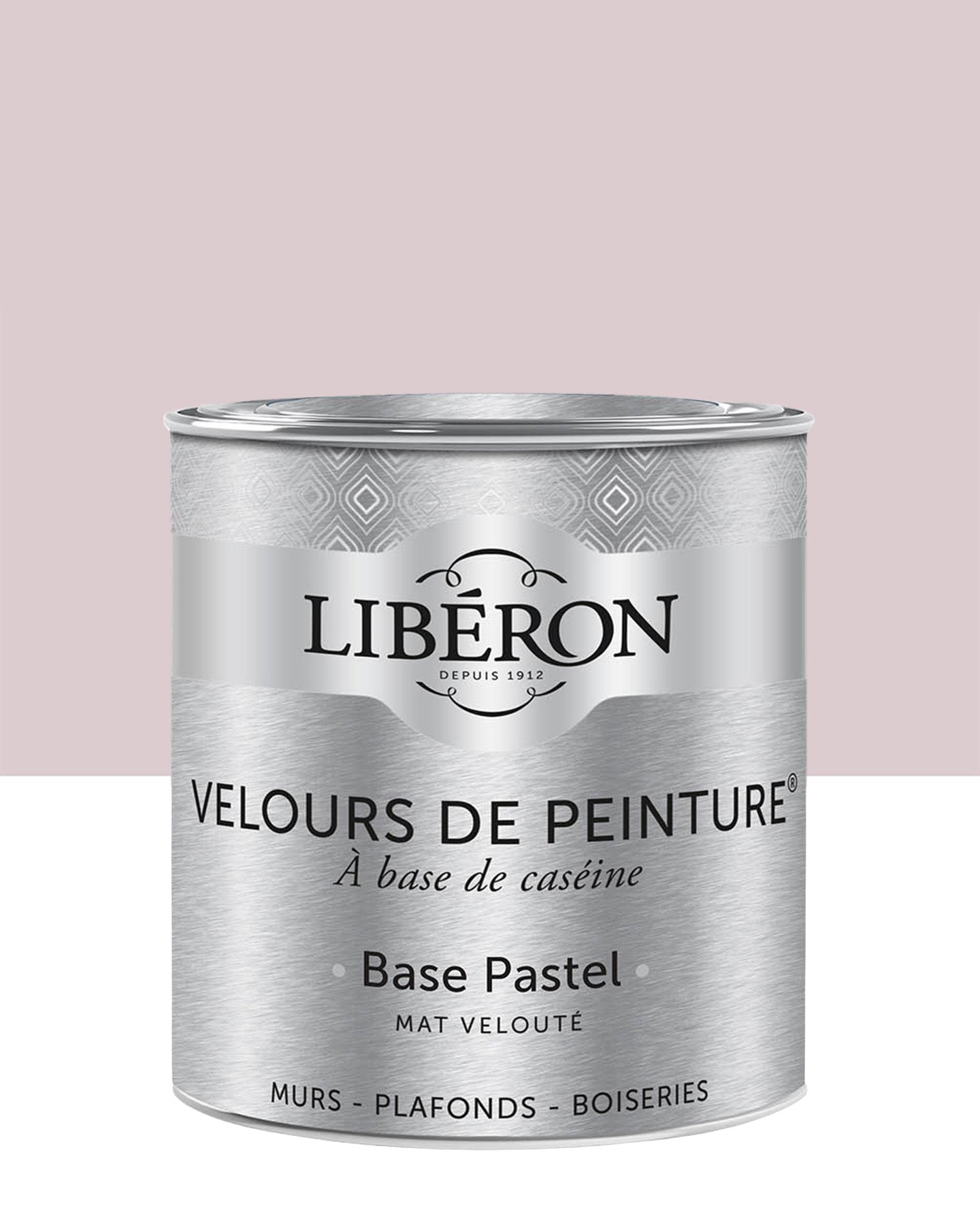Pot de peinture murs Libéron Velours de Peinture, teinte Rose Petit Rat, finition mate veloutée.