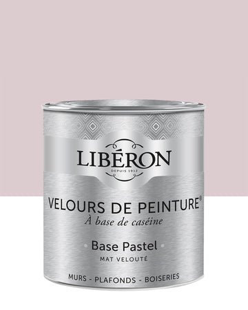 Pot de peinture murs Libéron Velours de Peinture, teinte Rose Petit Rat, finition mate veloutée.