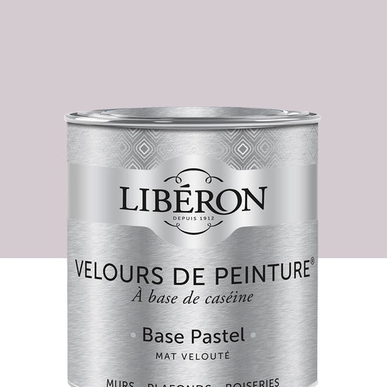 Pot de peinture murs Libéron Velours de Peinture, teinte Rose Popeline, finition mate veloutée.
