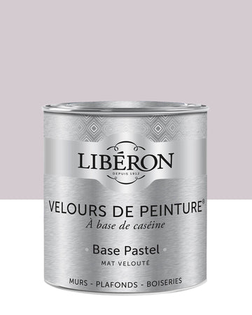 Pot de peinture murs Libéron Velours de Peinture, teinte Rose Popeline, finition mate veloutée.