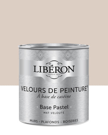 Pot de peinture murs Libéron Velours de Peinture, teinte Rose Champenois, finition mate veloutée.