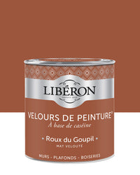 Pot de peinture murs Libéron Velours de Peinture, teinte Roux du Goupil, finition mate veloutée.