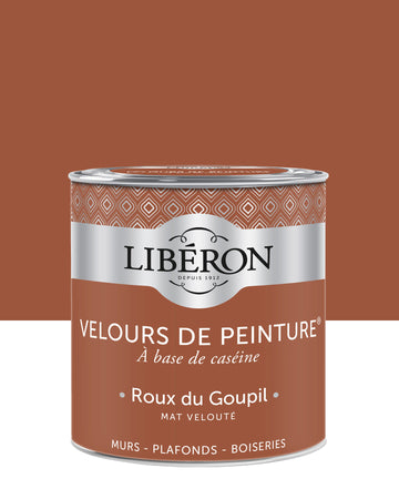 Pot de peinture murs Libéron Velours de Peinture, teinte Roux du Goupil, finition mate veloutée.