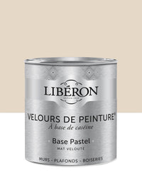 Pot de peinture murs Libéron Velours de Peinture, teinte Vélin, finition mate veloutée.