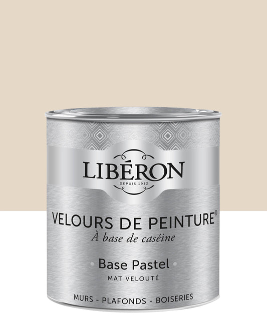 Pot de peinture murs Libéron Velours de Peinture, teinte Vélin, finition mate veloutée.