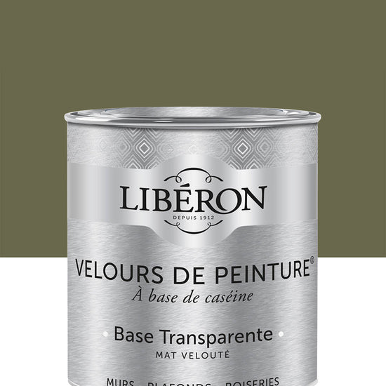 Pot de peinture murs Libéron Velours de Peinture, teinte Vert Bocage, finition mate veloutée.