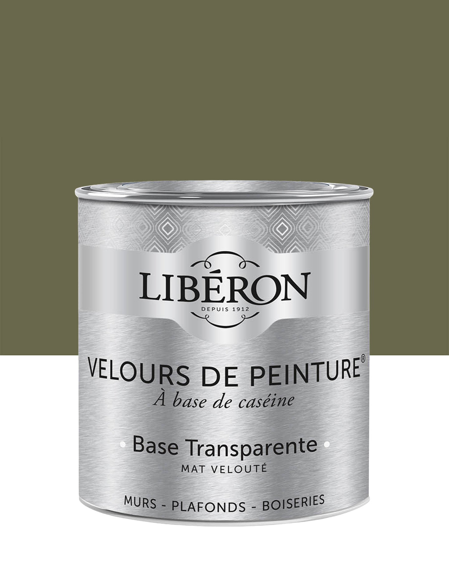Pot de peinture murs Libéron Velours de Peinture, teinte Vert Bocage, finition mate veloutée.