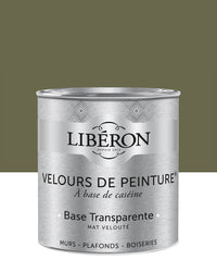 Pot de peinture murs Libéron Velours de Peinture, teinte Vert Bocage, finition mate veloutée.