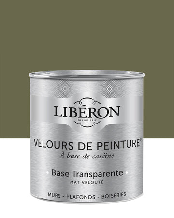 Pot de peinture murs Libéron Velours de Peinture, teinte Vert Bocage, finition mate veloutée.