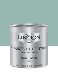Pot de peinture murs Libéron Velours de Peinture, teinte Vert Oxydé, finition mate veloutée.