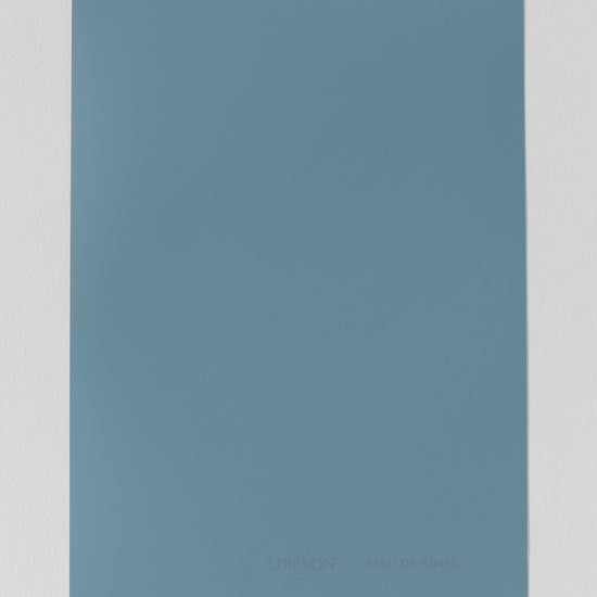 Échantillon de peinture Velours de Peinture Libéron, teinte Bleu de Nîmes