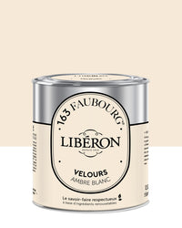 Pot de peinture murs Libéron 163 Faubourg, teinte Ambre Blanc, finition velours.