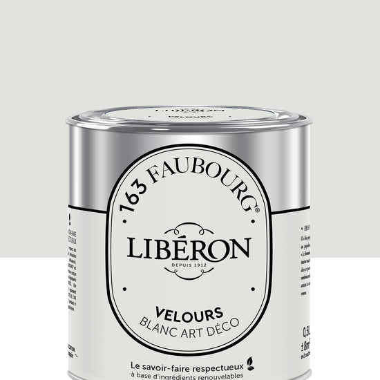Pot de peinture murs Libéron 163 Faubourg, teinte Blanc Art Déco, finition velours.