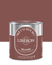Pot de peinture murs Libéron 163 Faubourg, teinte Bordeaux Tomette, finition velours.