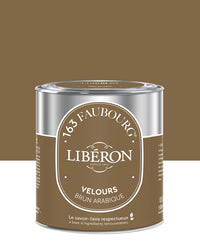 Pot de peinture murs Libéron 163 Faubourg, teinte Brun Arabique, finition velours.