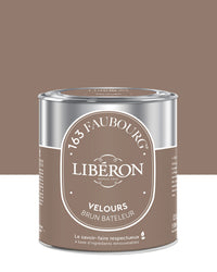 Pot de peinture murs Libéron 163 Faubourg, teinte Brun Bateleur, finition velours.