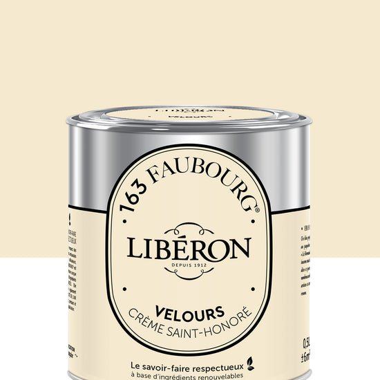 Pot de peinture murs Libéron 163 Faubourg, teinte Crème Saint-Honoré, finition velours.