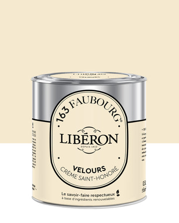 Pot de peinture murs Libéron 163 Faubourg, teinte Crème Saint-Honoré, finition velours.