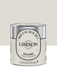 Pot de peinture murs Libéron 163 Faubourg, teinte Grège Tapissier, finition velours.
