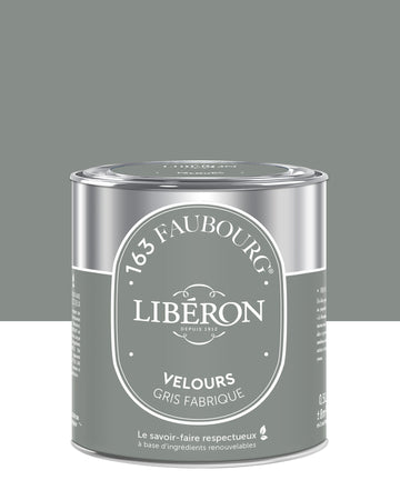 Pot de peinture murs Libéron 163 Faubourg, teinte Gris Fabrique, finition velours.