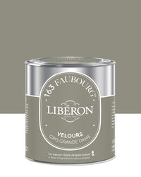 Pot de peinture murs Libéron 163 Faubourg, teinte Gris Grande Dame, finition velours.