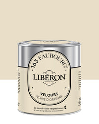 Pot de peinture murs Libéron 163 Faubourg, teinte Ivoire d'Orfèvre, finition velours.