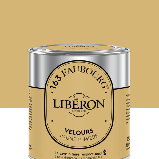 Pot de peinture murs Libéron 163 Faubourg, teinte Jaune Lumière, finition velours.