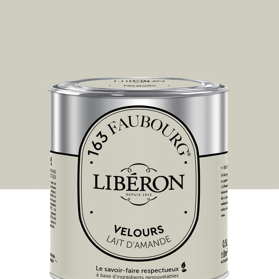Pot de peinture murs Libéron 163 Faubourg, teinte Lait d'Amande, finition velours.