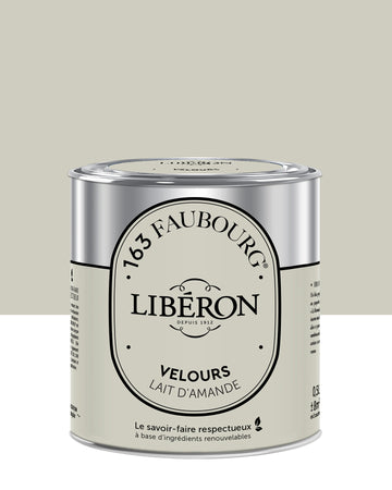 Pot de peinture murs Libéron 163 Faubourg, teinte Lait d'Amande, finition velours.