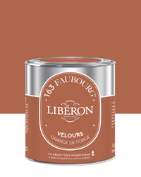 Pot de peinture murs Libéron 163 Faubourg, teinte Orange de Forge, finition velours.