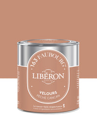Pot de peinture murs Libéron 163 Faubourg, teinte Pêche Cancan, finition velours.