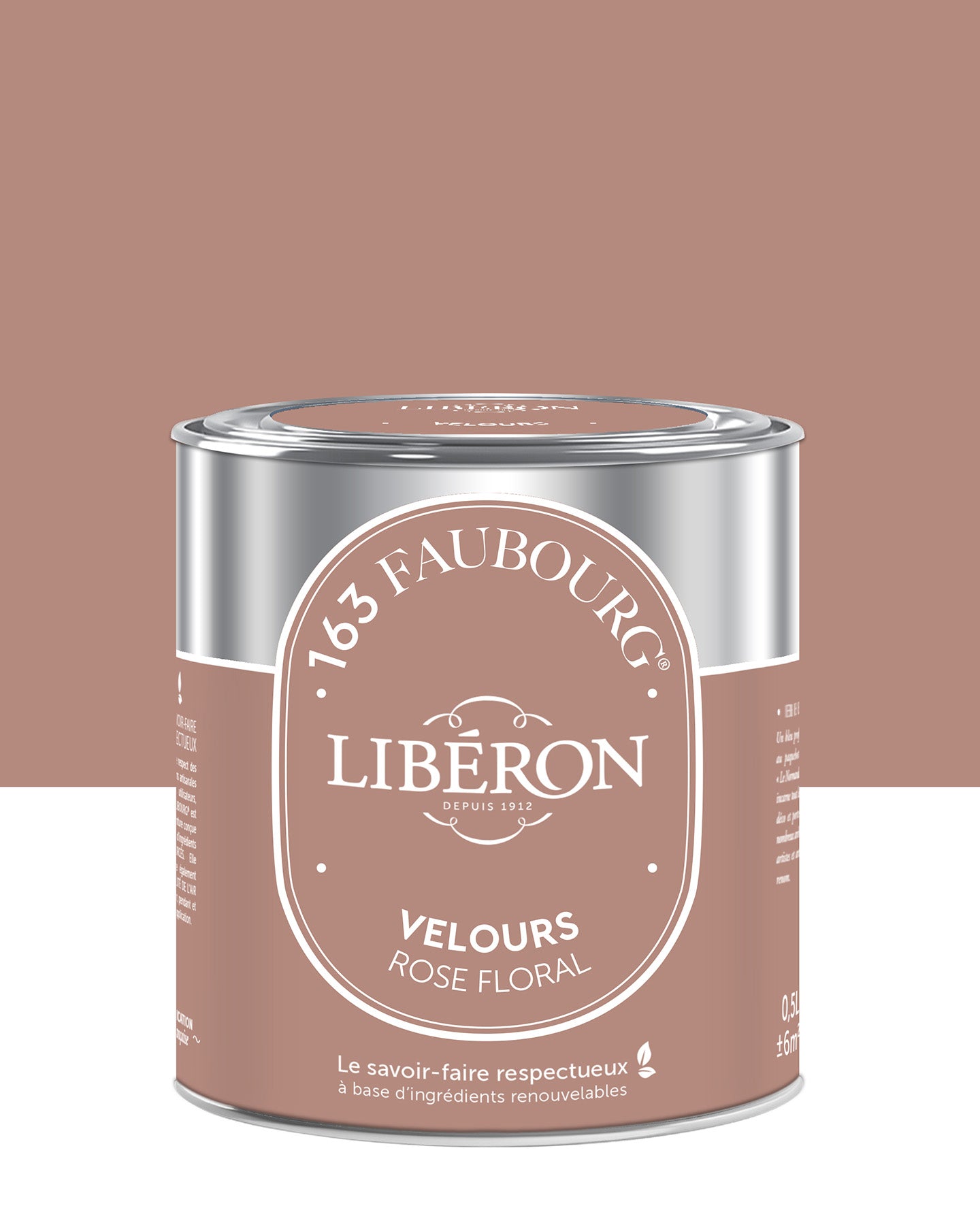 Pot de peinture murs Libéron 163 Faubourg, teinte Rose Floral, finition velours.