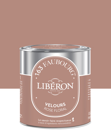 Pot de peinture murs Libéron 163 Faubourg, teinte Rose Floral, finition velours.