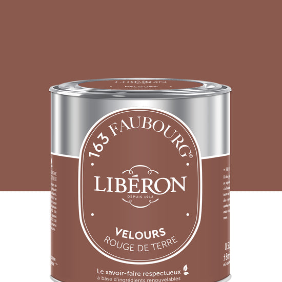 Pot de peinture murs Libéron 163 Faubourg, teinte Rouge de Terre, finition velours.