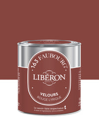 Pot de peinture murs Libéron 163 Faubourg, teinte Rouge Lyrique, finition velours.